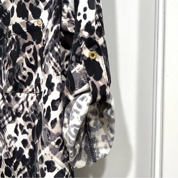 Ellen Tracy Zip Front Print Blouse, NWOT - Picture 2 of 9